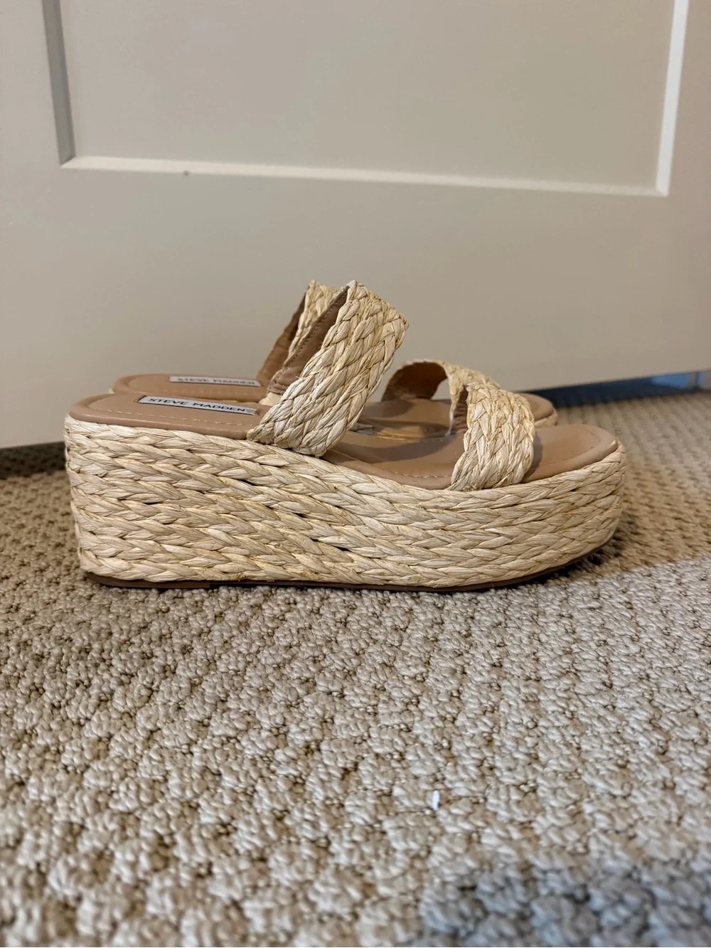 Steve Madden Braided Double Strap Platform Sandals - Size 9.5